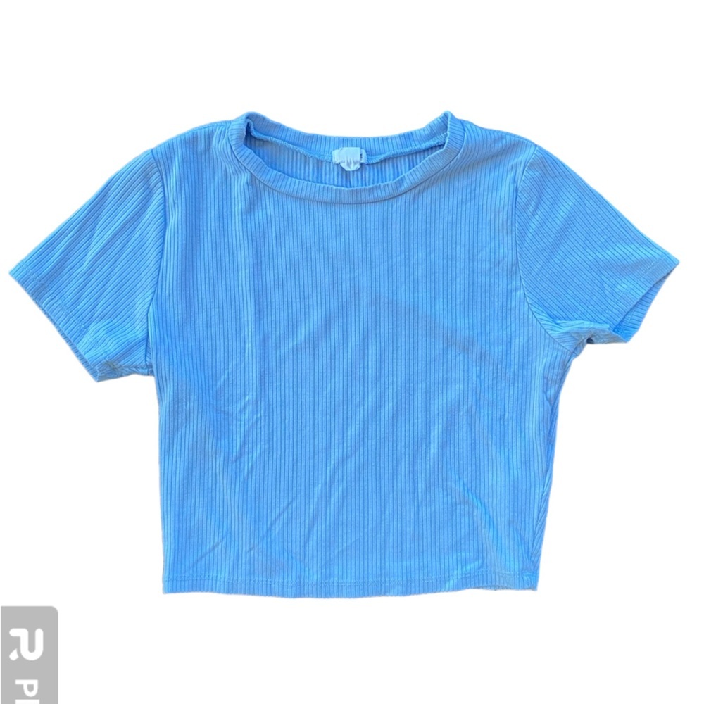 Garage Light Blue Cropped Tee Size Small